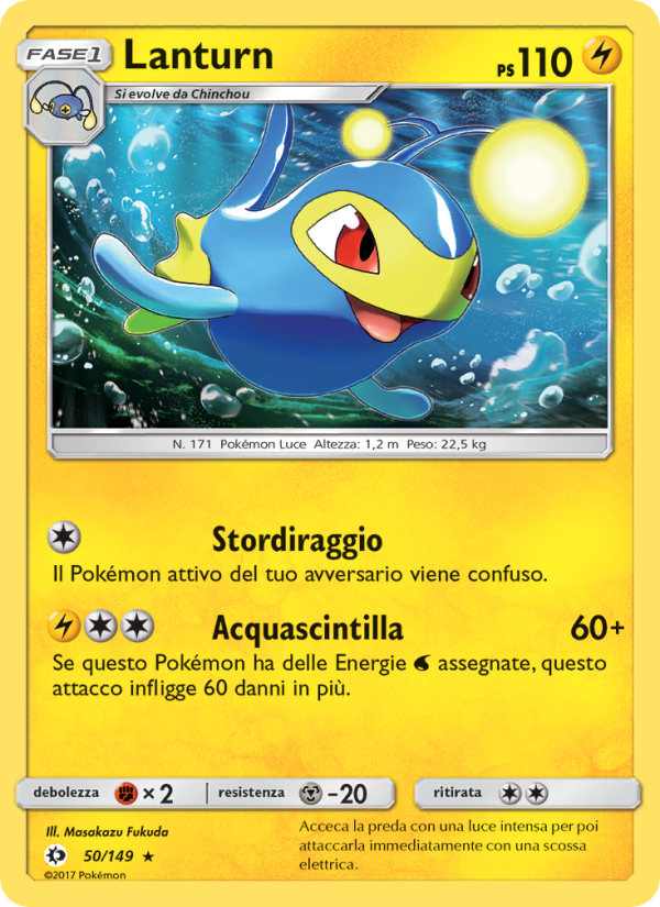Lanturn 050/163 — Sun & Moon (Italian Pokémon TCG card)