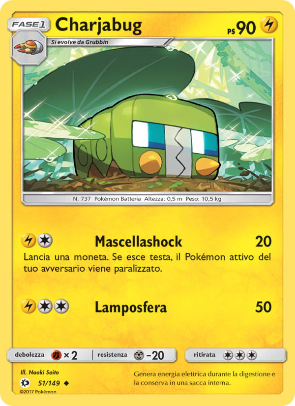 Charjabug 051/163 — Sun & Moon (Italian Pokémon TCG card)