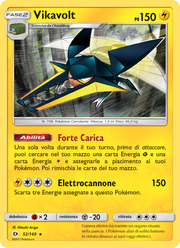Vikavolt 052/163 — Sun & Moon (Italian Pokémon TCG card)