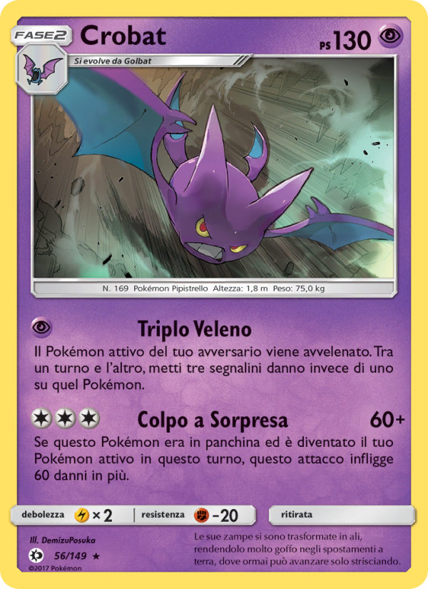 Crobat 056/163 — Sun & Moon (Italian Pokémon TCG card)