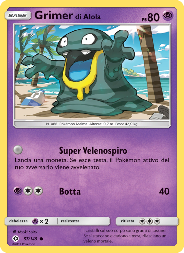 Grimer di Alola 057/163 — Sun & Moon (Italian Pokémon TCG card)