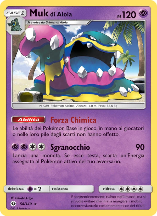 Muk di Alola 058/163 — Sun & Moon (Italian Pokémon TCG card)