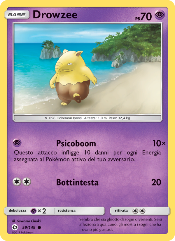 Drowzee 059/163 — Sun & Moon (Italian Pokémon TCG card)