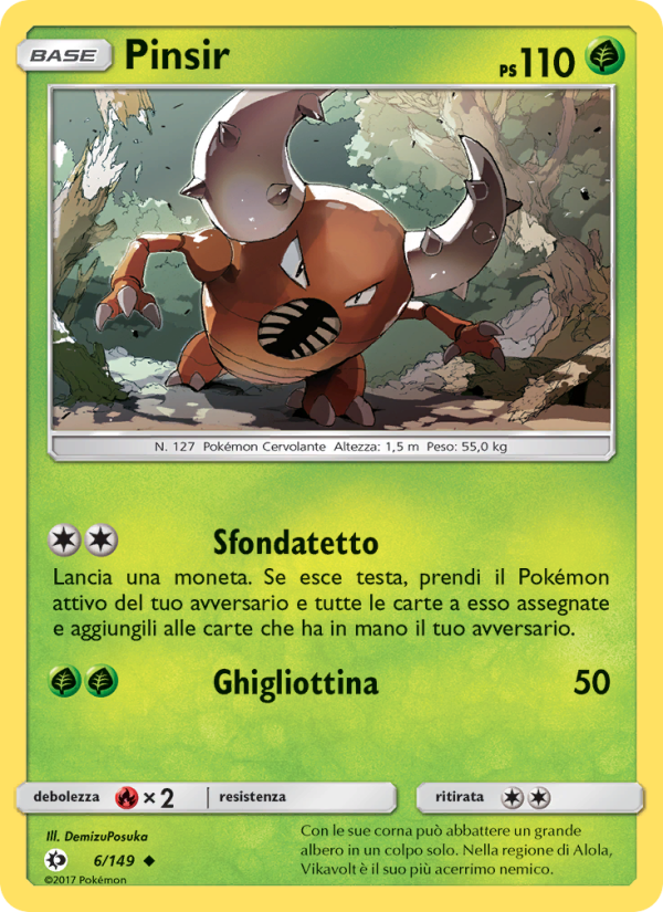 Pinsir 006/163 — Sun & Moon (Italian Pokémon TCG card)