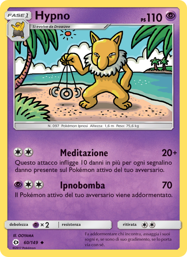 Hypno 060/163 — Sun & Moon (Italian Pokémon TCG card)
