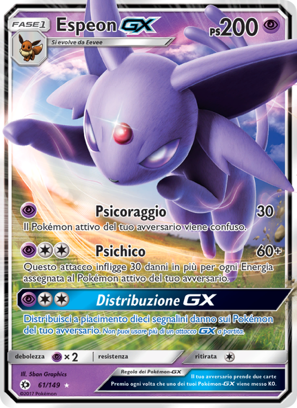 Espeon GX 061/163 — Sun & Moon (Italian Pokémon TCG card)