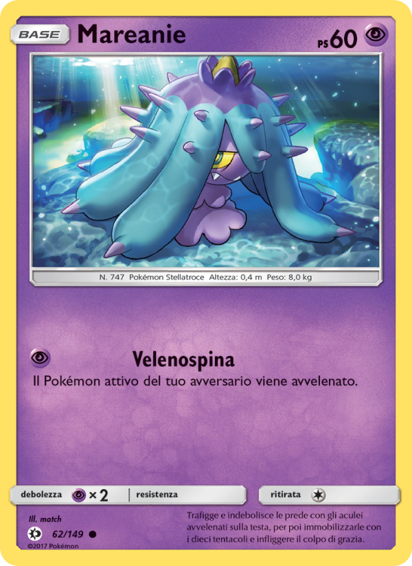 Mareanie 062/163 — Sun & Moon (Italian Pokémon TCG card)