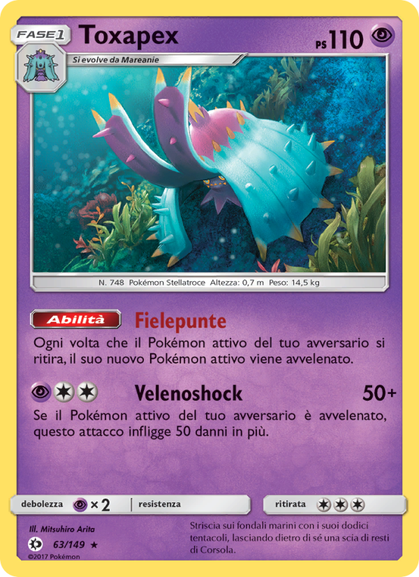 Toxapex 063/163 — Sun & Moon (Italian Pokémon TCG card)