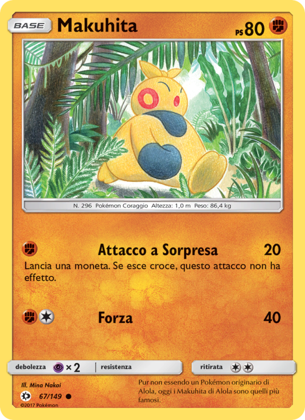 Makuhita 067/163 — Sun & Moon (Italian Pokémon TCG card)