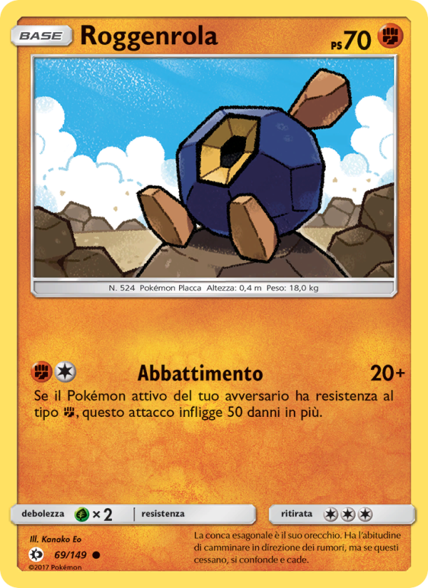 Roggenrola 069/163 — Sun & Moon (Italian Pokémon TCG card)