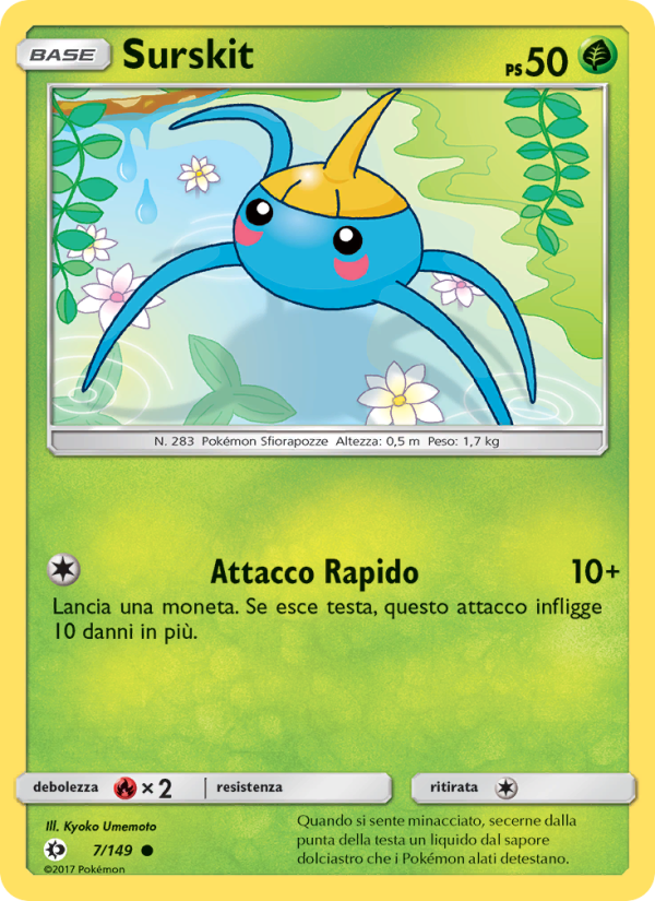 Surskit 007/163 — Sun & Moon (Italian Pokémon TCG card)