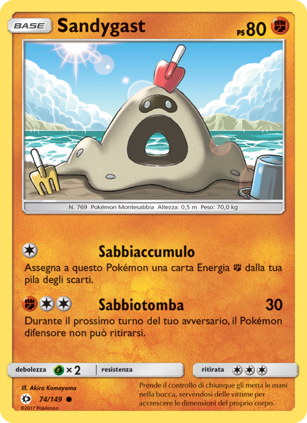 Sandygast 074/163 — Sun & Moon (Italian Pokémon TCG card)