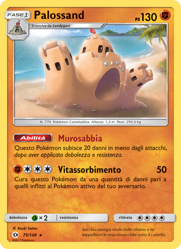 Palossand 075/163 — Sun & Moon (Italian Pokémon TCG card)