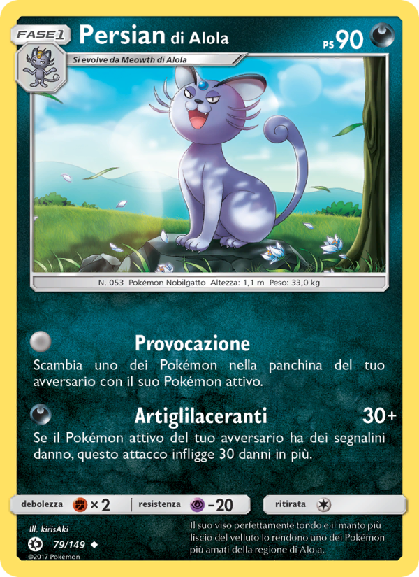 Persian di Alola 079/163 — Sun & Moon (Italian Pokémon TCG card)