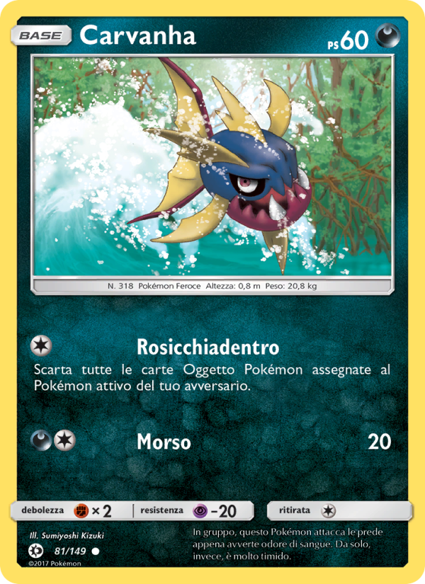 Carvanha 081/163 — Sun & Moon (Italian Pokémon TCG card)