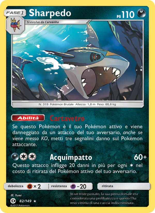 Sharpedo 082/163 — Sun & Moon (Italian Pokémon TCG card)