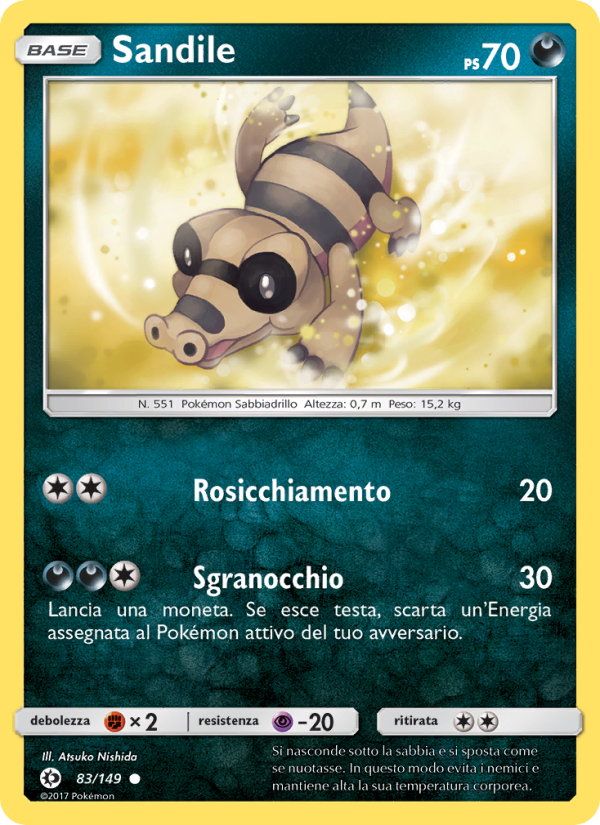 Sandile 083/163 — Sun & Moon (Italian Pokémon TCG card)
