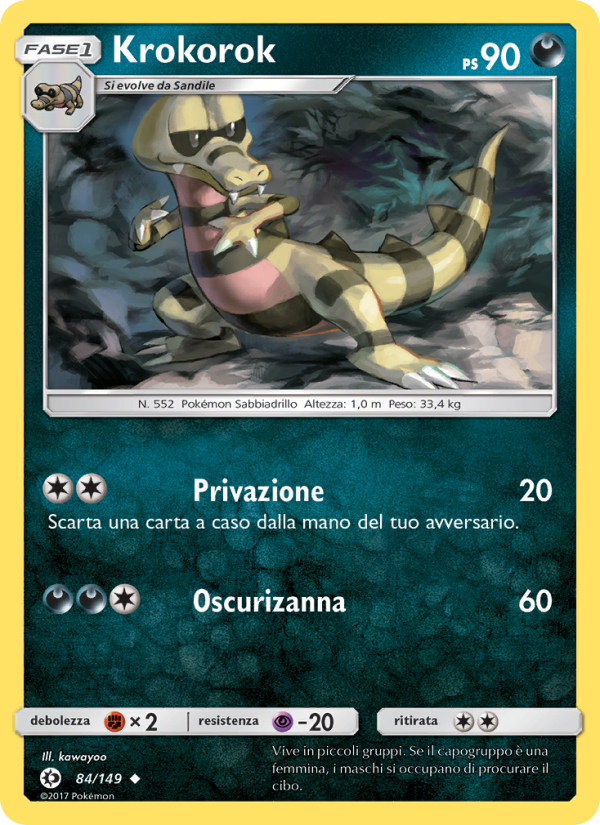 Krokorok 084/163 — Sun & Moon (Italian Pokémon TCG card)