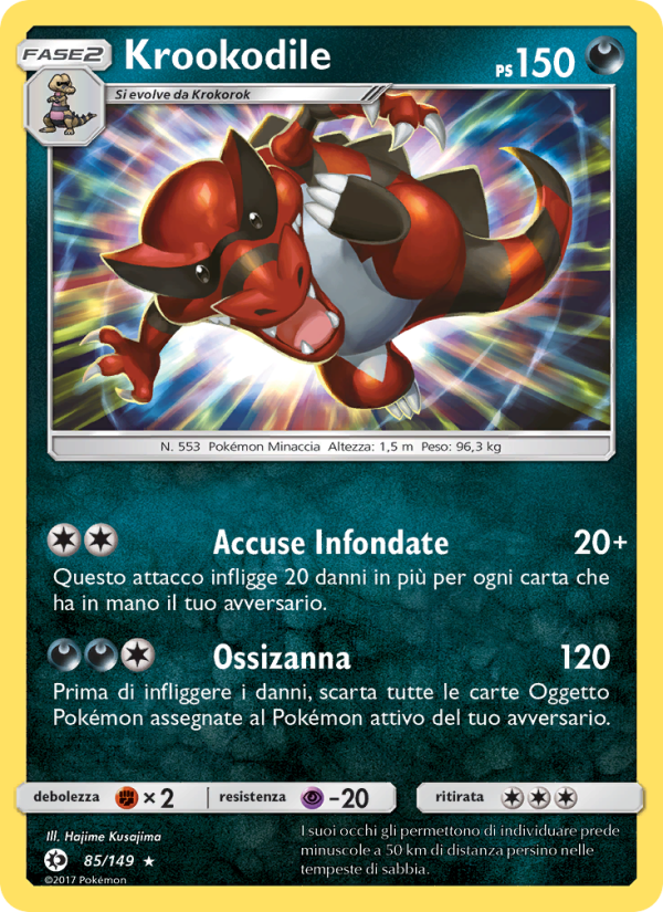 Krookodile 085/163 — Sun & Moon (Italian Pokémon TCG card)