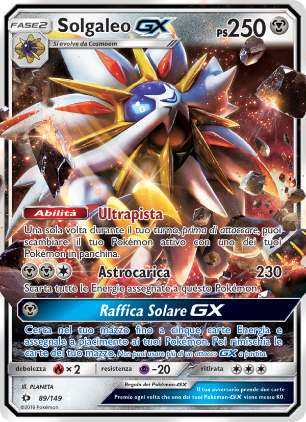 Solgaleo GX 089/163 — Sun & Moon (Italian Pokémon TCG card)