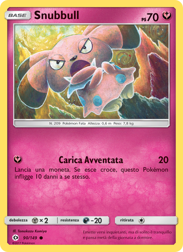Snubbull 090/163 — Sun & Moon (Italian Pokémon TCG card)