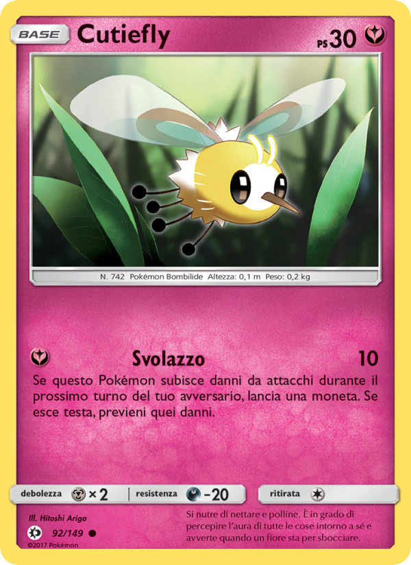 Cutiefly 092/163 — Sun & Moon (Italian Pokémon TCG card)
