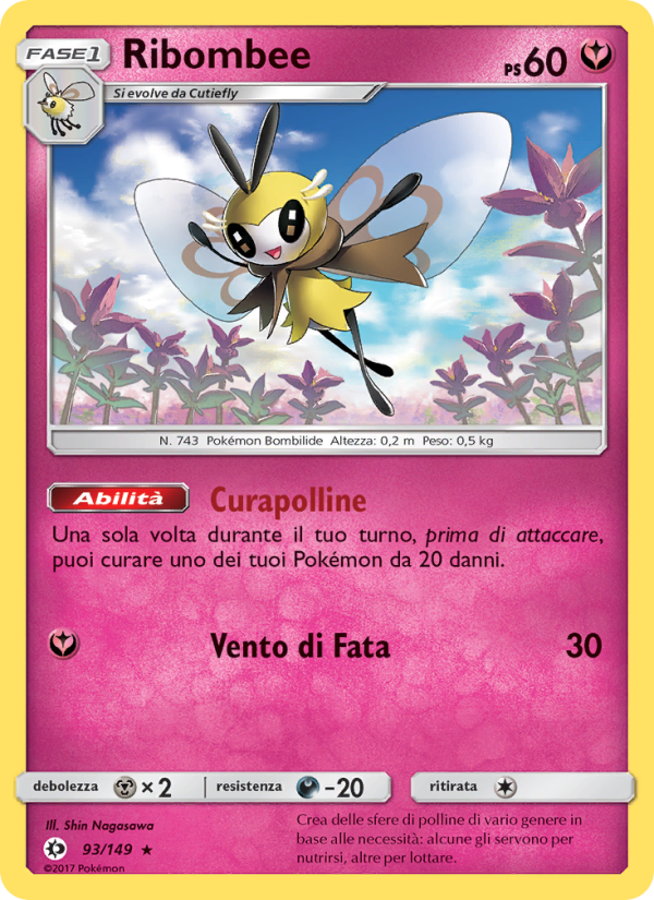 Ribombee 093/163 — Sun & Moon (Italian Pokémon TCG card)
