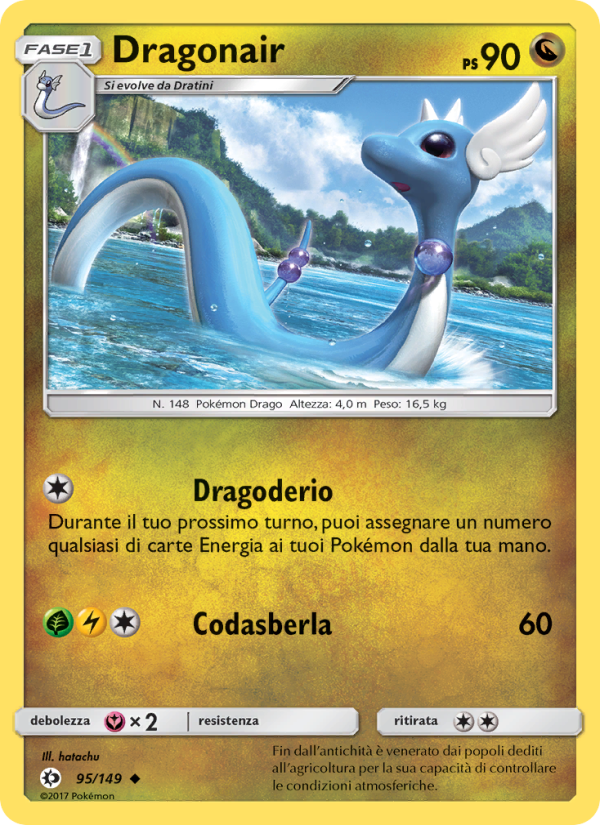 Dragonair 095/163 — Sun & Moon (Italian Pokémon TCG card)