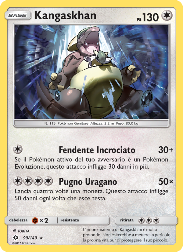 Kangaskhan 099/163 — Sun & Moon (Italian Pokémon TCG card)
