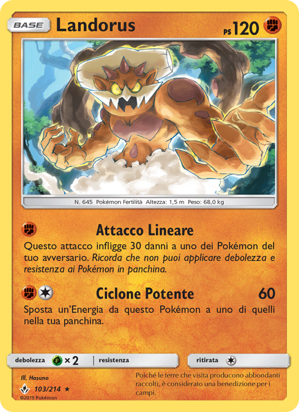 Landorus 103/234 — Unbroken Bonds (Italian Pokémon TCG card)