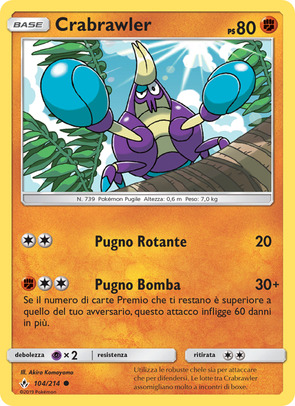 Crabrawler 104/234 — Unbroken Bonds (Italian Pokémon TCG card)