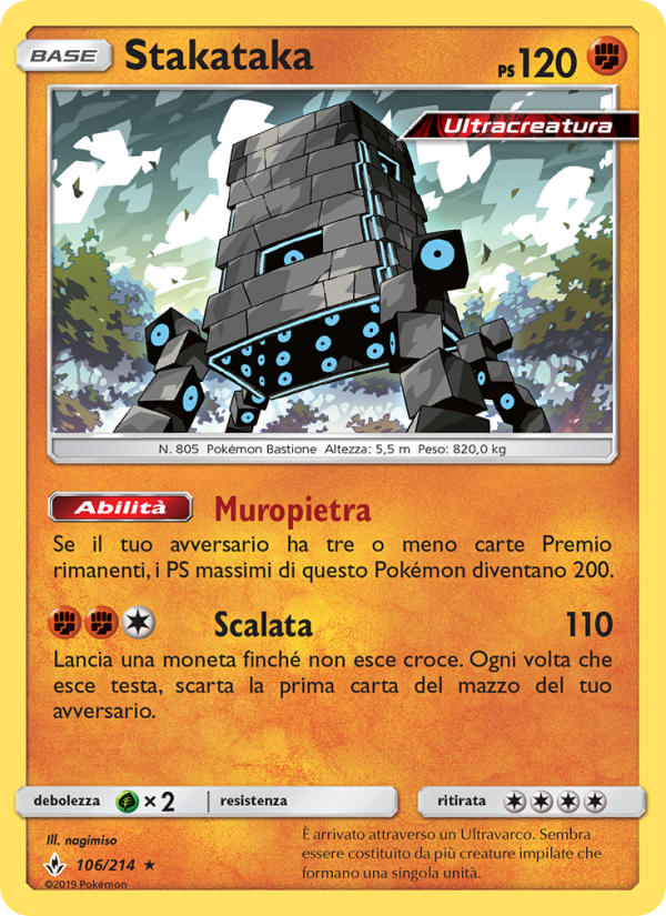 Stakataka 106/234 — Unbroken Bonds (Italian Pokémon TCG card)