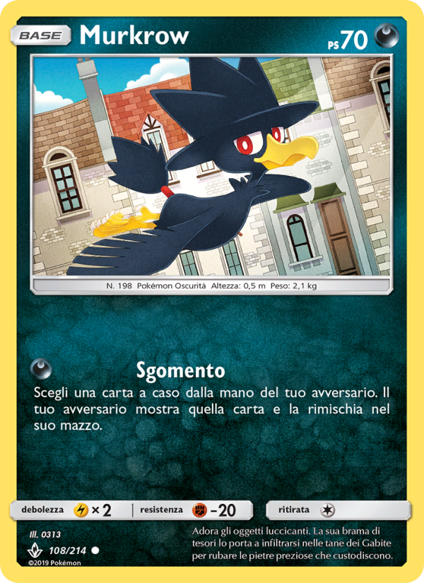 Murkrow 108/234 — Unbroken Bonds (Italian Pokémon TCG card)