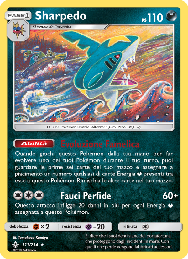 Sharpedo 111/234 — Unbroken Bonds (Italian Pokémon TCG card)