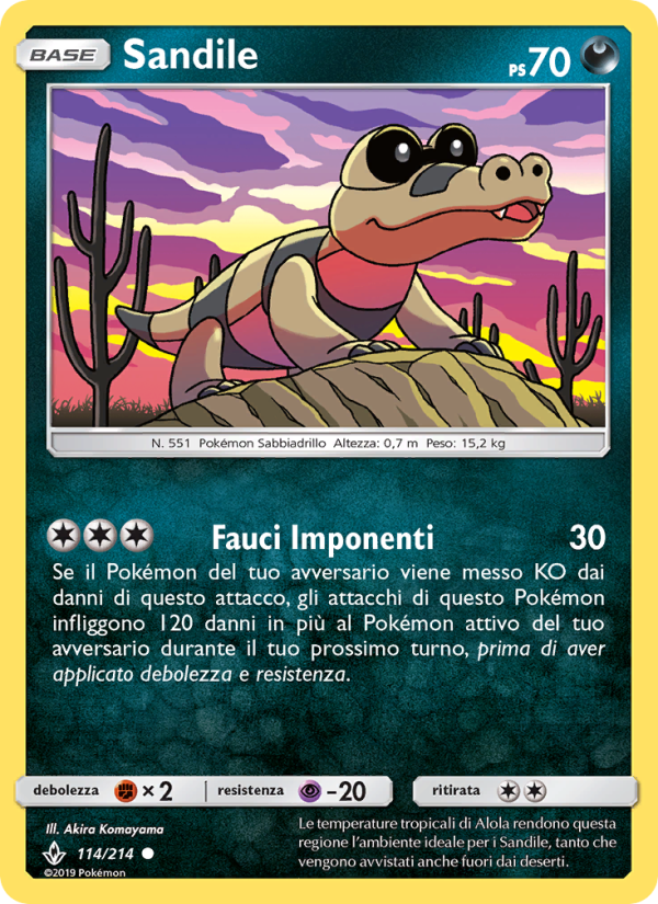 Sandile 114/234 — Unbroken Bonds (Italian Pokémon TCG card)