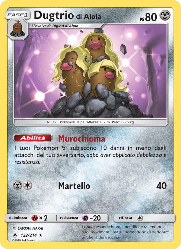 Dugtrio di Alola 122/234 — Unbroken Bonds (Italian Pokémon TCG card)
