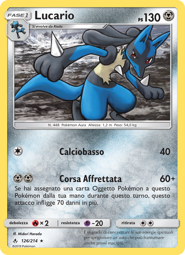 Lucario 126/234 — Unbroken Bonds (Italian Pokémon TCG card)