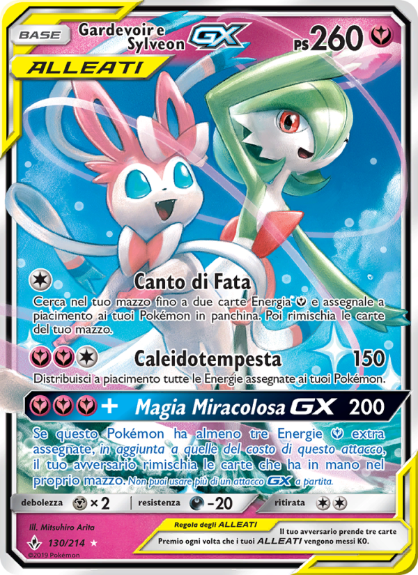 Gardevoir e Sylveon GX 130/234 — Unbroken Bonds (Italian Pokémon TCG card)