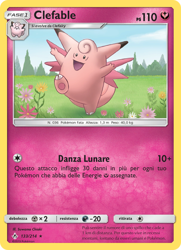 Clefable 133/234 — Unbroken Bonds (Italian Pokémon TCG card)