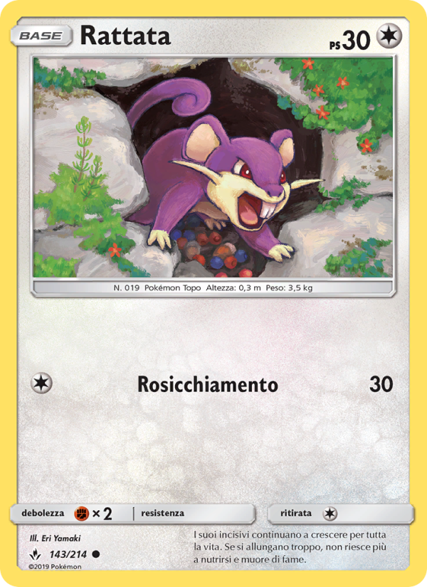 Rattata 143/234 — Unbroken Bonds (Italian Pokémon TCG card)