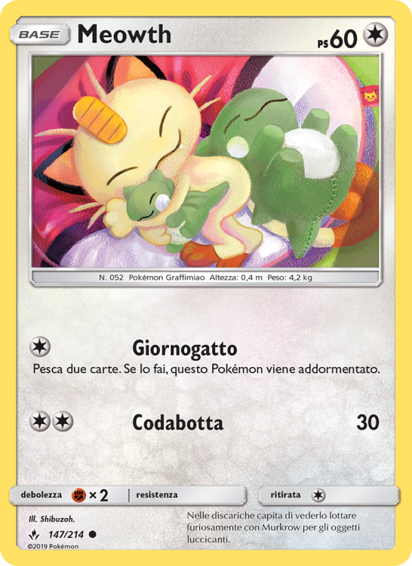 Meowth 147/234 — Unbroken Bonds (Italian Pokémon TCG card)