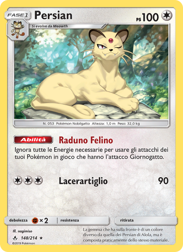 Persian 148/234 — Unbroken Bonds (Italian Pokémon TCG card)