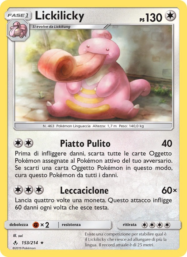 Lickilicky 153/234 — Unbroken Bonds (Italian Pokémon TCG card)