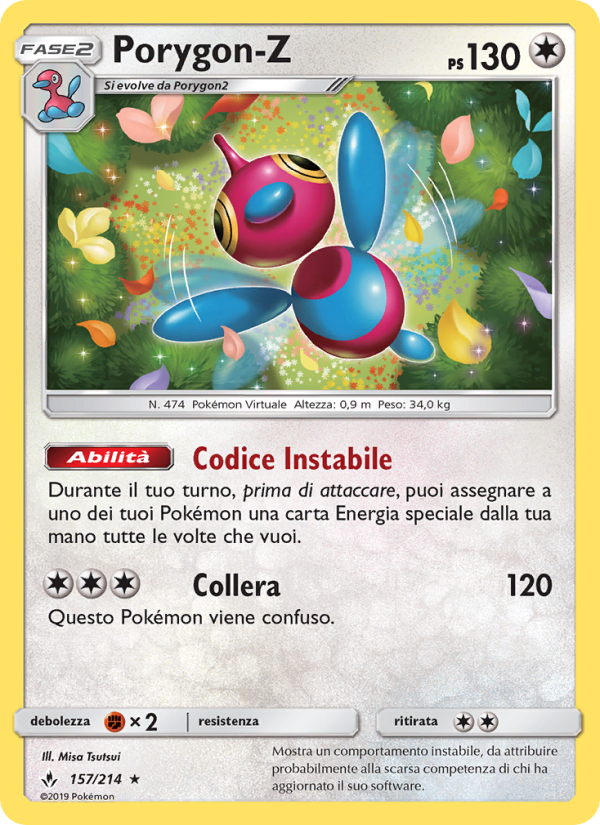 Porygon-Z 157/234 — Unbroken Bonds (Italian Pokémon TCG card)