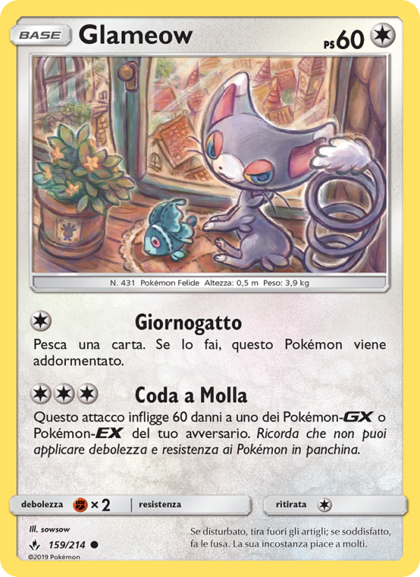 Glameow 159/234 — Unbroken Bonds (Italian Pokémon TCG card)