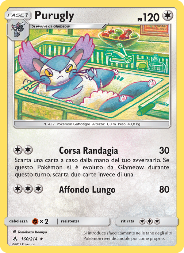 Purugly 160/234 — Unbroken Bonds (Italian Pokémon TCG card)