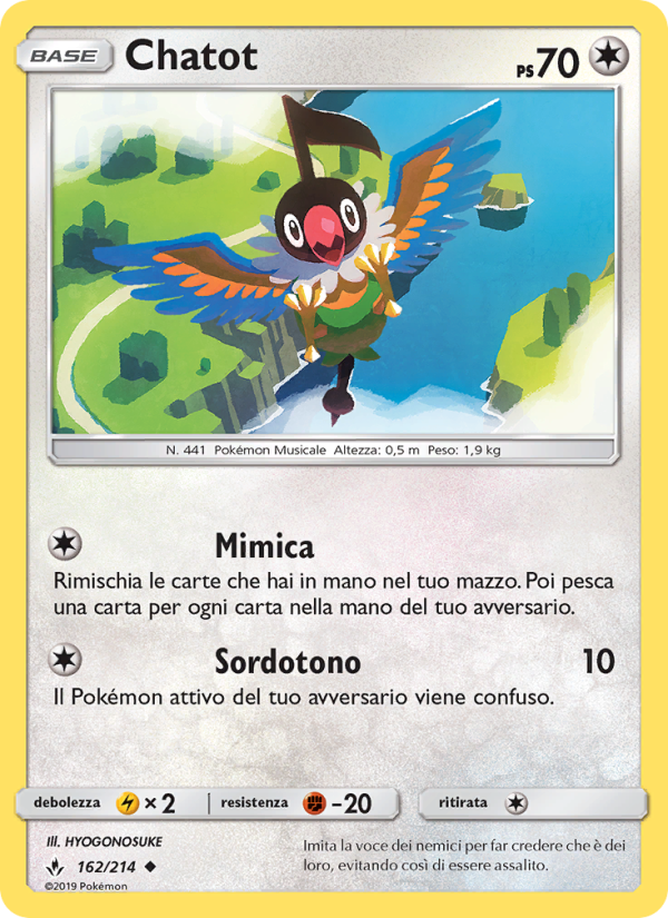 Chatot 162/234 — Unbroken Bonds (Italian Pokémon TCG card)