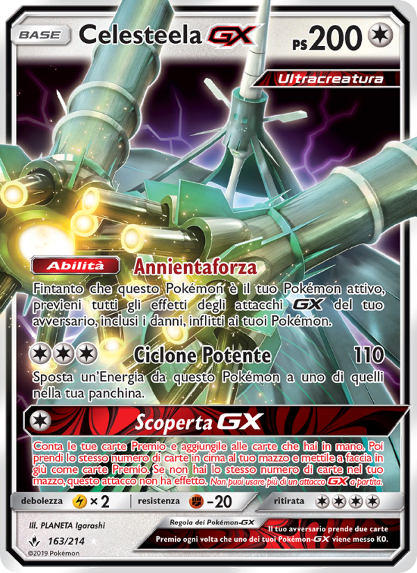 Celesteela GX 163/234 — Unbroken Bonds (Italian Pokémon TCG card)