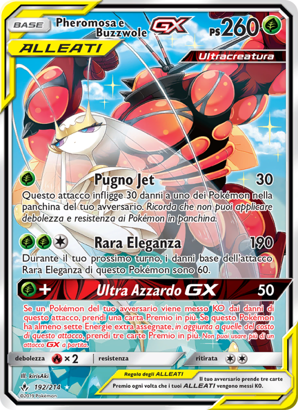 Pheromosa e Buzzwole GX 192/234 — Unbroken Bonds (Italian Pokémon TCG card)