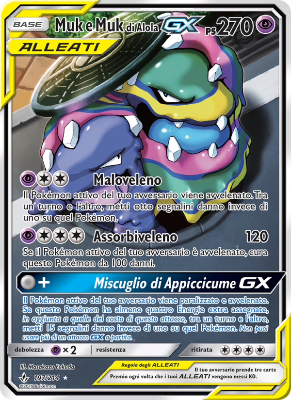 Muk e Muk di Alola GX 197/234 — Unbroken Bonds (Italian Pokémon TCG card)